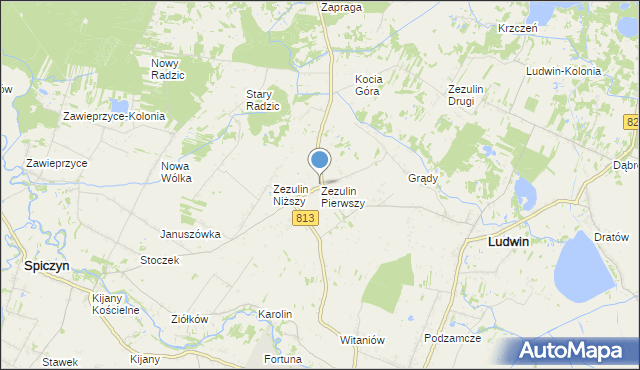 mapa Zezulin Pierwszy, Zezulin Pierwszy na mapie Targeo